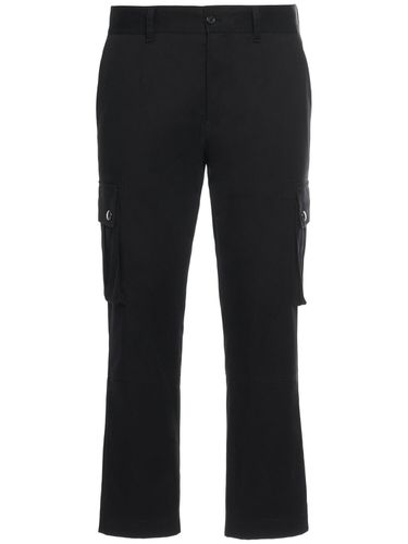 Stretch Cotton Logo Plaque Cargo Pants - DOLCE & GABBANA - Modalova