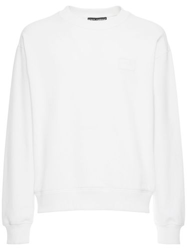 Cotton Jersey Crewneck Sweatshirt - DOLCE & GABBANA - Modalova