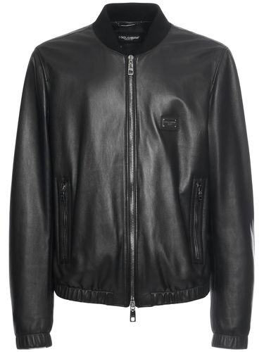 Essential Leather Jacket - DOLCE & GABBANA - Modalova