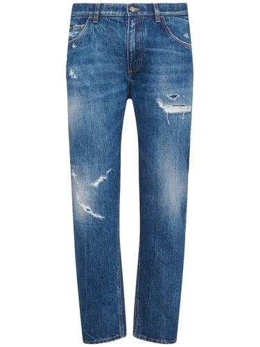 Distressed Denim Five Pocket Jeans - DOLCE & GABBANA - Modalova