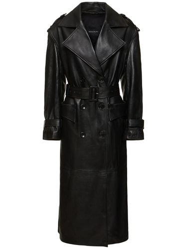 Oversized Leather Trench Coat - MANOKHI - Modalova