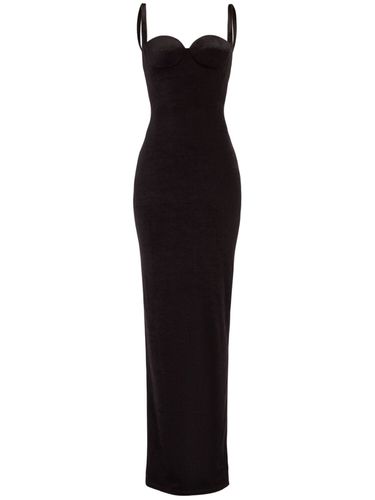 Fluid Velvet Jersey Bustier Long Dress - BALENCIAGA - Modalova