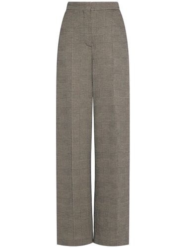 Cognac Wool Blend Jacquard Wide Pants - MAX MARA - Modalova