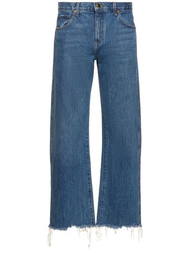 Kerrie Cotton Denim Straight Jeans - KHAITE - Modalova