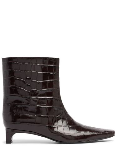 Mm Carla Embossed Leather Ankle Boots - LOULOU STUDIO - Modalova