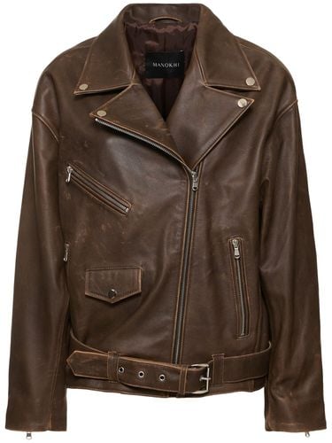 Kaisa Leather Biker Jacket - MANOKHI - Modalova