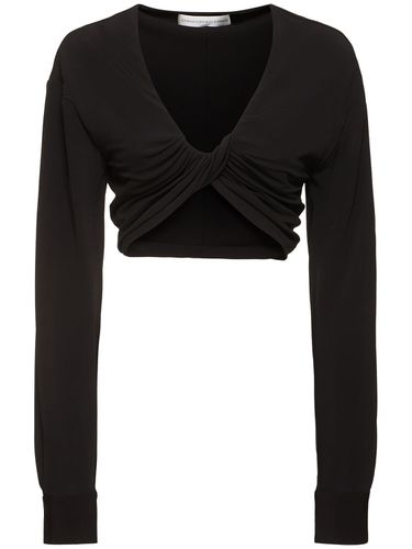 Vivenda Drape Long Sleeve Cropped Top - CHRISTOPHER ESBER - Modalova