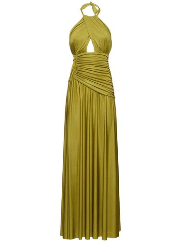 Metallic Jersey Halter Neck Maxi Dress - PATBO - Modalova