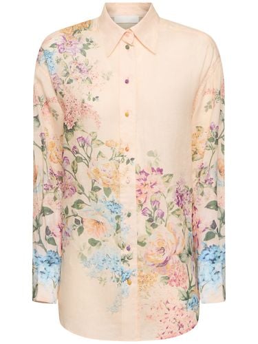 Halliday Printed Ramie Relaxed Shirt - ZIMMERMANN - Modalova