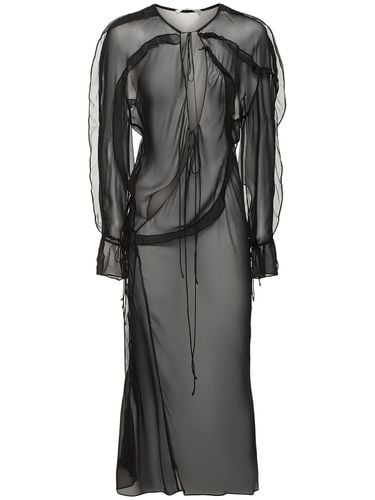 Ruffled Sheer Long Sleeve Dress - CHRISTOPHER ESBER - Modalova