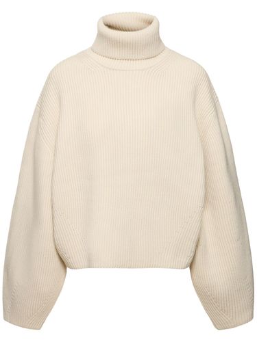 Ribbed Wool Blend Turtleneck Sweater - TOTEME - Modalova