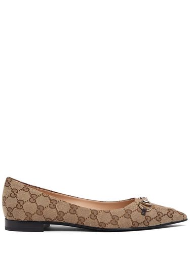 Mm Canvas Ballet Flat With Horsebit - GUCCI - Modalova