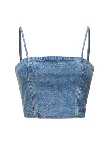 Emili Embellished Denim Top - ROTATE - Modalova