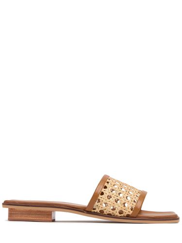 Mm Pia Leather & Rattan Slides - BEMBIEN - Modalova