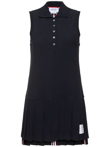 Sleeveless Pleated Tennis Mini Dress - THOM BROWNE - Modalova