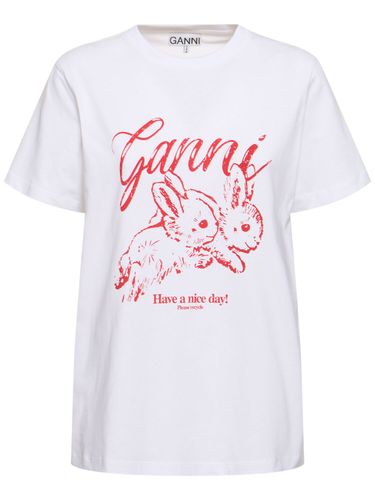 Bunnies Basic Jersey Relaxed T-shirt - GANNI - Modalova