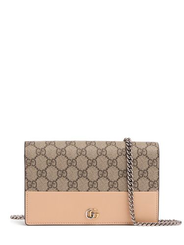 Gg Marmont Leather Chain Wallet - GUCCI - Modalova