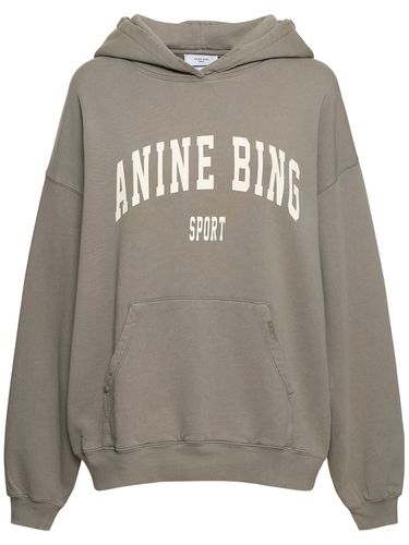 Harvey Logo Hooded Cotton Sweatshirt - ANINE BING - Modalova