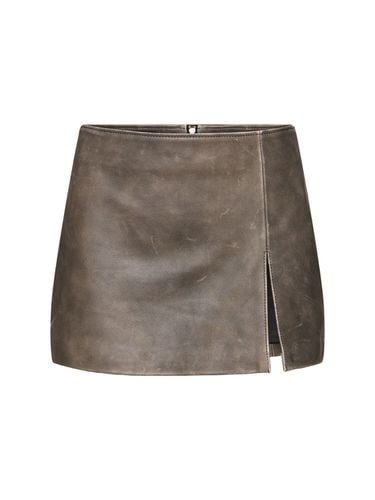 Deline Leather Mini Skirt - MANOKHI - Modalova