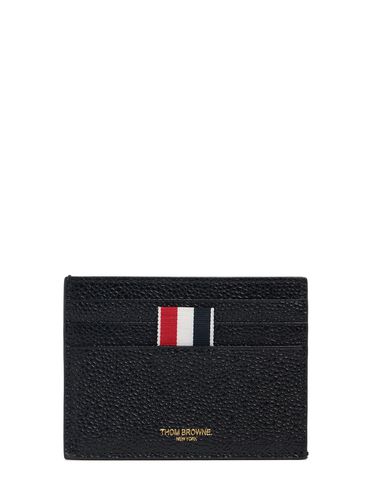 Pebble Leather Credit Card Holder - THOM BROWNE - Modalova