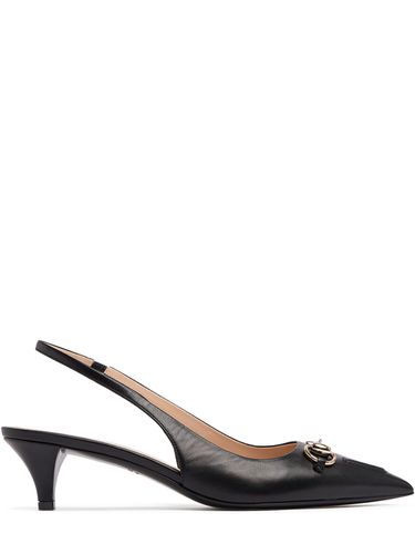 Mm Leather Horsebit Slingback Pumps - GUCCI - Modalova