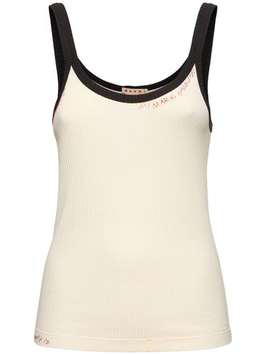 Tank Top In Jersey A Costine - MARNI - Modalova