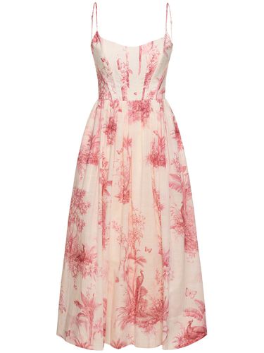 Waverly Printed Poplin Midi Corset Dress - ZIMMERMANN - Modalova