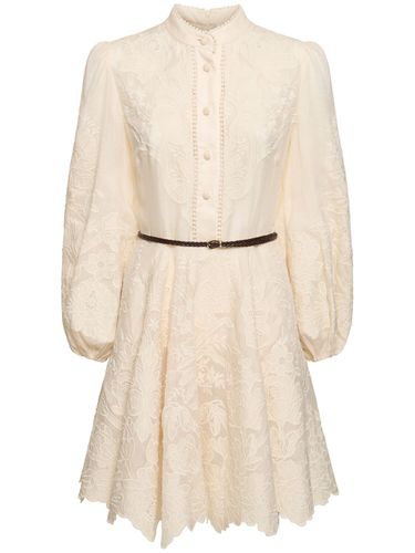 Ottie Linen Embroidered Mini Dress - ZIMMERMANN - Modalova