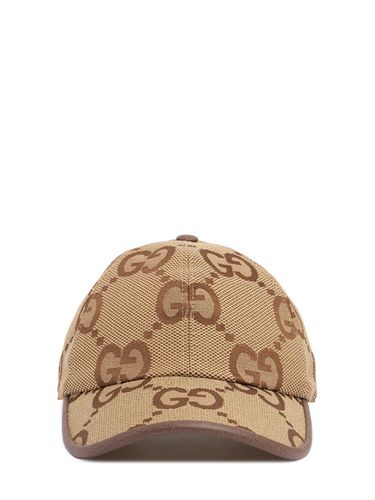 Gg Maxi Cotton Blend Jacquard Hat - GUCCI - Modalova