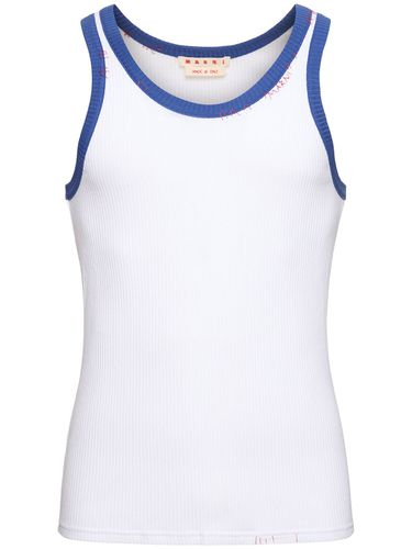 Ribbed Jersey Tank Top - MARNI - Modalova