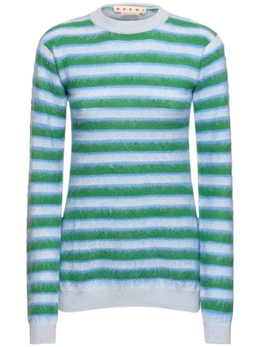 Striped Wool Blend Crewneck Sweater - MARNI - Modalova