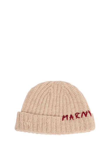 Handmade Logo Wool Beanie - MARNI - Modalova