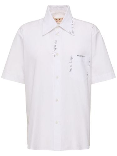 Logo Cotton Poplin Short Sleeve Shirt - MARNI - Modalova