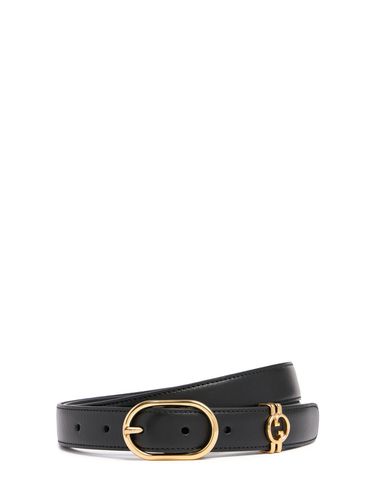 Mm Round Interlocking G Leather Belt - GUCCI - Modalova