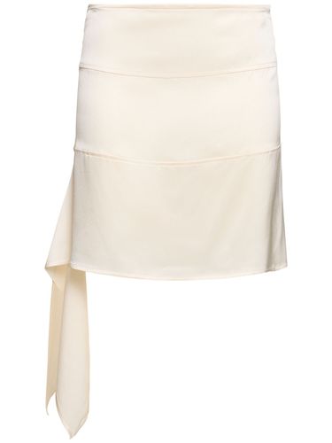 Stretch Silk Satin Mini Skirt - FERRAGAMO - Modalova