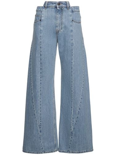 Jeans Anchos Asimétricos De De Algodón - MAISON MARGIELA - Modalova