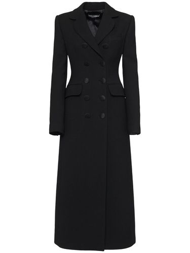 Double Breast Crepe Long Coat - DOLCE & GABBANA - Modalova