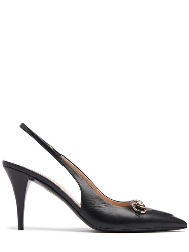 Mm Horsebit Leather Slingback Pumps - GUCCI - Modalova