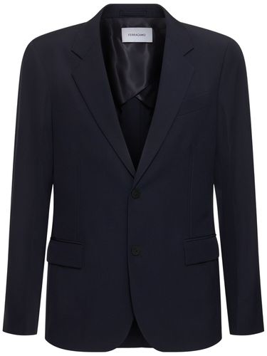 Single Breasted Wool Blazer - FERRAGAMO - Modalova