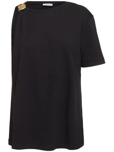 Asymmetric Cotton Blend Jersey Top - FERRAGAMO - Modalova