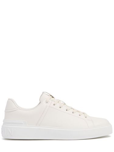 B Court Leather Low Top Sneakers - BALMAIN - Modalova