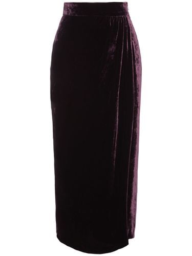 Fluid Velvet Wrapped Midi Skirt - BLUMARINE - Modalova