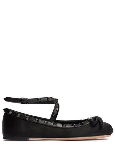 Mm Rockstud Satin Ballerina Flats - VALENTINO GARAVANI - Modalova