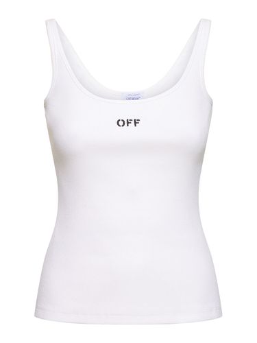 Off Stamp Cotton Blend Tank Top - OFF-WHITE - Modalova