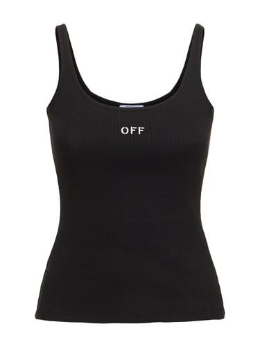 Off Stamp Cotton Blend Tank Top - OFF-WHITE - Modalova