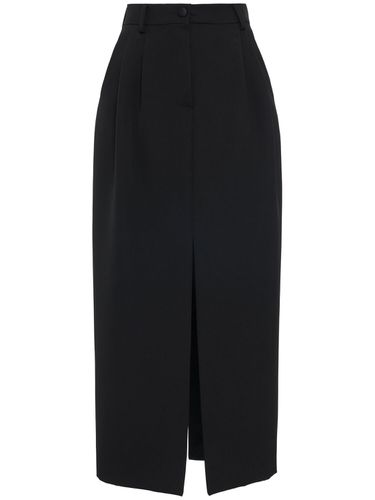 Wool Blend Gabardine Midi Skirt - DOLCE & GABBANA - Modalova