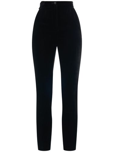 High Waist Velvet Tuxedo Pants - DOLCE & GABBANA - Modalova