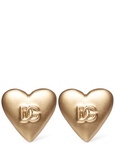 Logo Heart Stud Earrings - DOLCE & GABBANA - Modalova