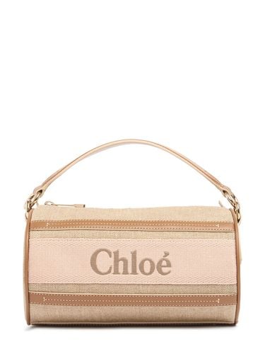 Bolso De Hombro Woody De Piel Y Lino - CHLOÉ - Modalova