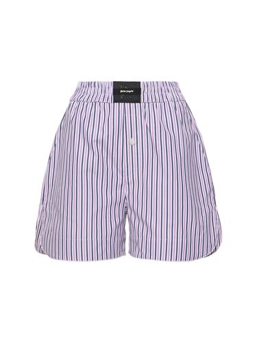 Striped Cotton Boxer Shorts - PALM ANGELS - Modalova